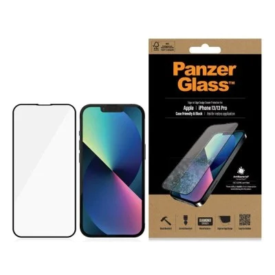 PanzerGlass Clear Screen Protector, Apple, IPhone 13/13 Pro, Tempered Glass, Black